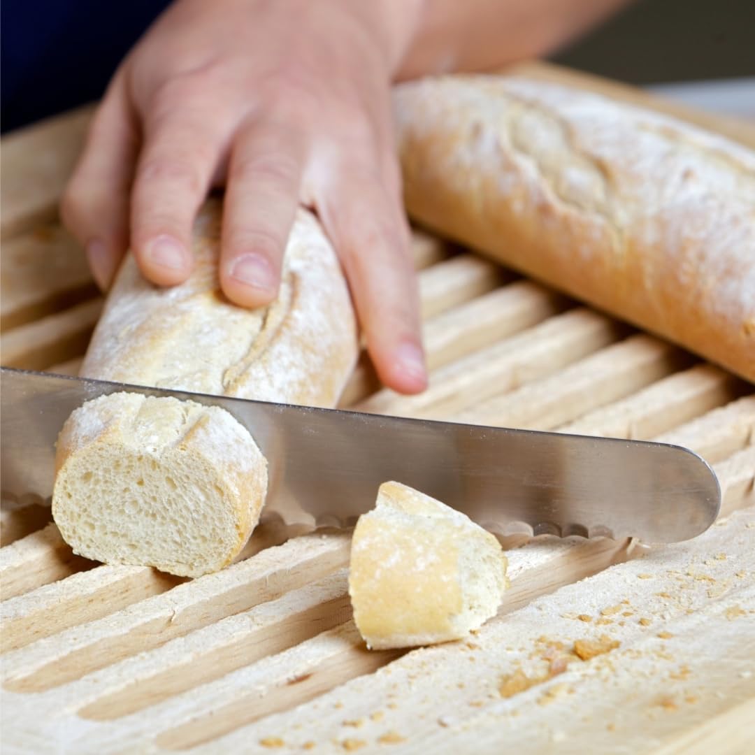 HOFMEISTER® Brotschneidebrett Holz, 40 cm, herausnehmbarere Auffangschale, aus Europa, Schneideunterlage mit Krümelgitter, Buche, stabiles Schneiden, Schneidbrett mit Schublade