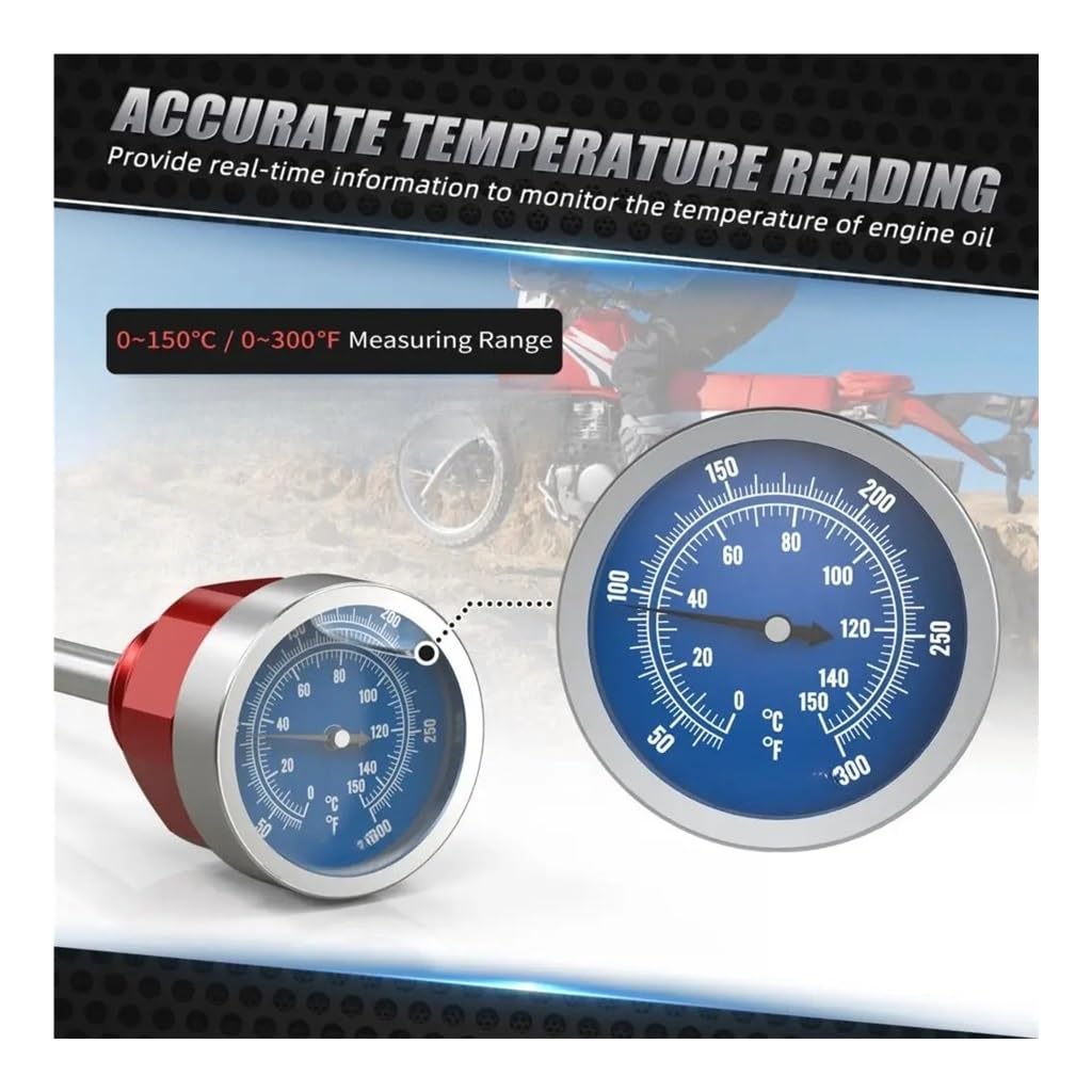 para XR650L para XR 650 L 1993-2024 Varilla Nivel Aceite Motocicleta con Indicador Temperatura Termómetro Temperatura Aceite Varilla Nivel Aceite Varilla
