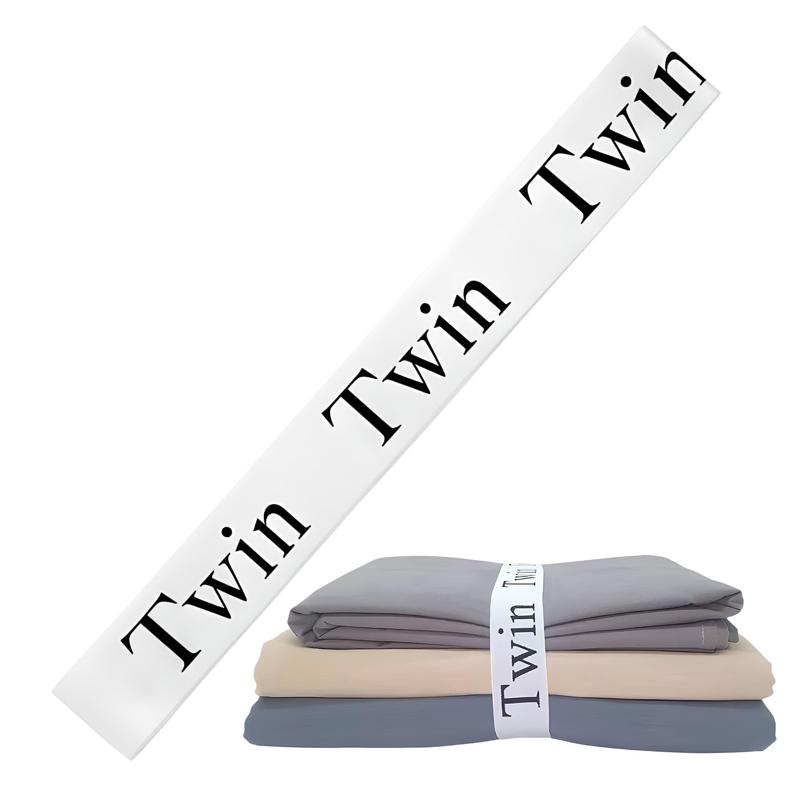 6 Pieces Elastic Bed Sheet Organizer BandsοΌ25.6 Inch BedSheet LabelsοΌBed Sheet Bands for Organizing (Twin)