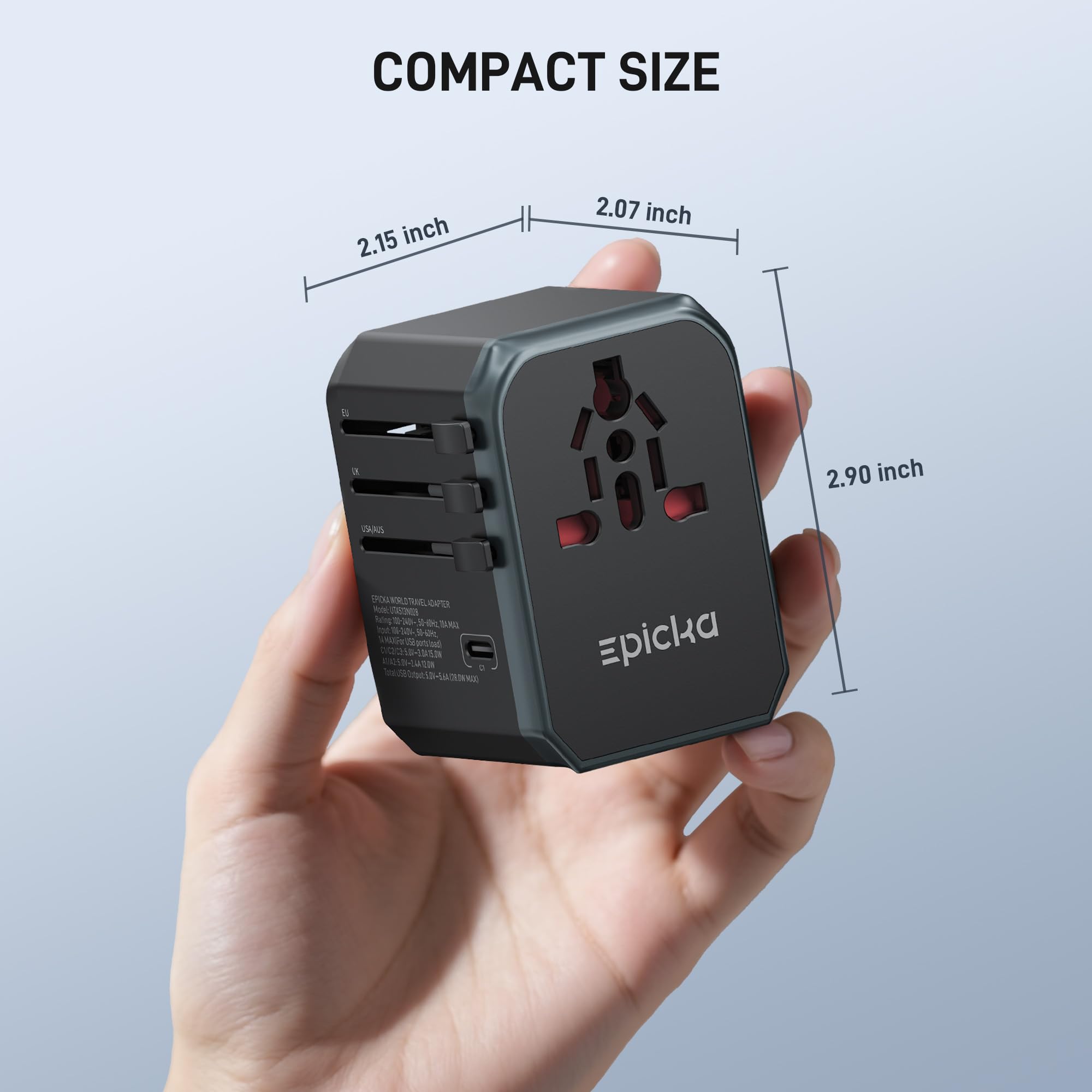 EPICKA Universal Travel Adapter - Charge 6 Devices! -5 EPICKA Universal Travel Adapter - Charge 6 Devices! -5