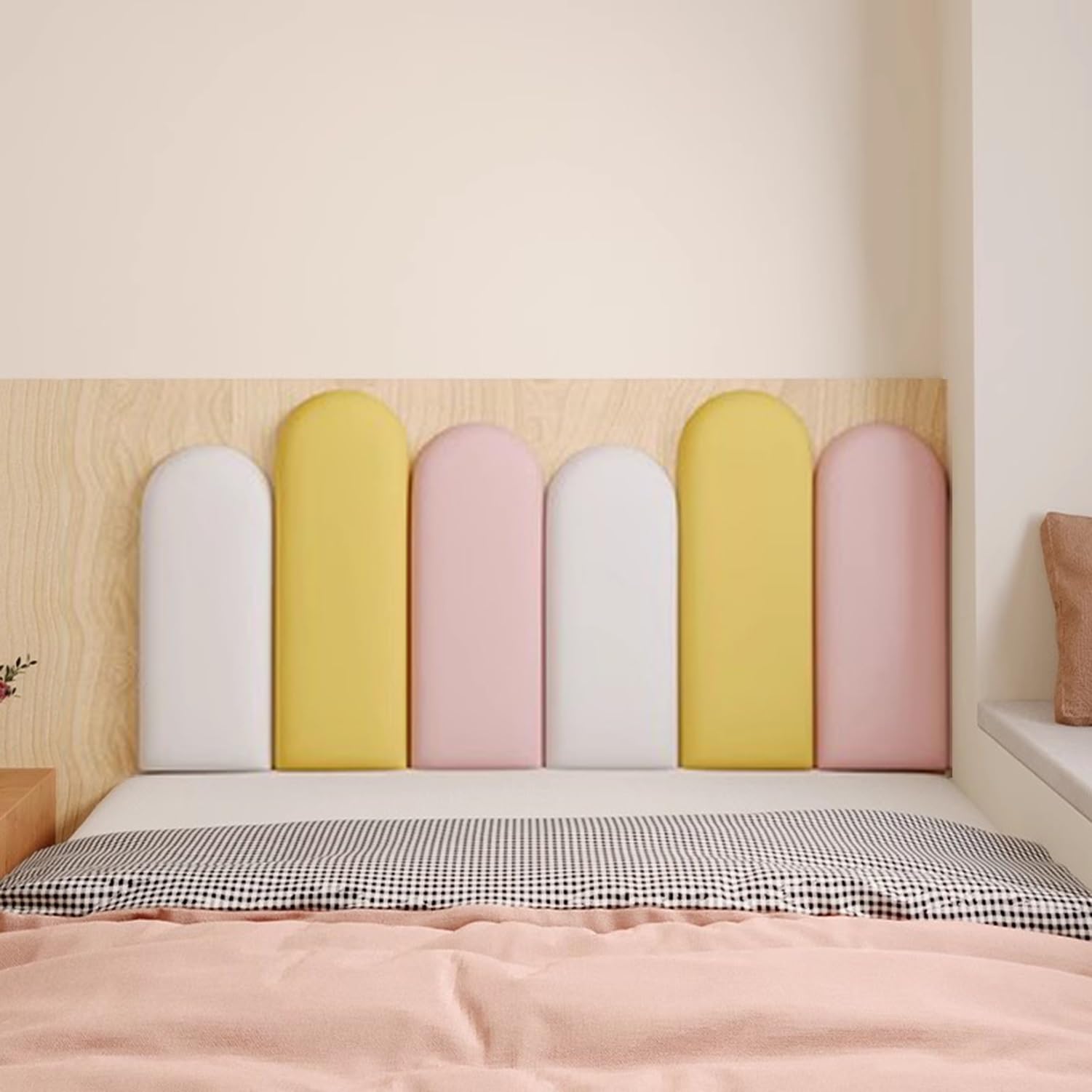 Tête de lit rembourrée, Kits de Panneaux muraux, Panneaux muraux rembourrés Anti-Collision pour Enfants, Coussin Mural Autocollant pour tête de lit, Stickers muraux Tatami pour Chambre d'enf