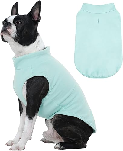 Miniatura 34 de FUAMEY Chaleco de forro polar para perros pequeños, sudaderas cálidas y elásticas para perros con agujero para correa, suéter suave de cuello alto