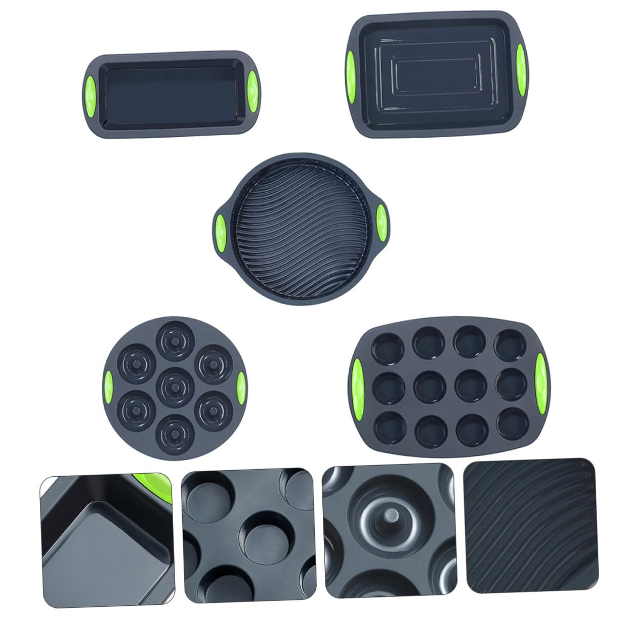 Kit de Moldes de Silicona 5 Piezas para Pasteles, Horneado | Resistente Calor de al Fácil Limpiar Cocina Silicona Flexible Reutilizable Repostería