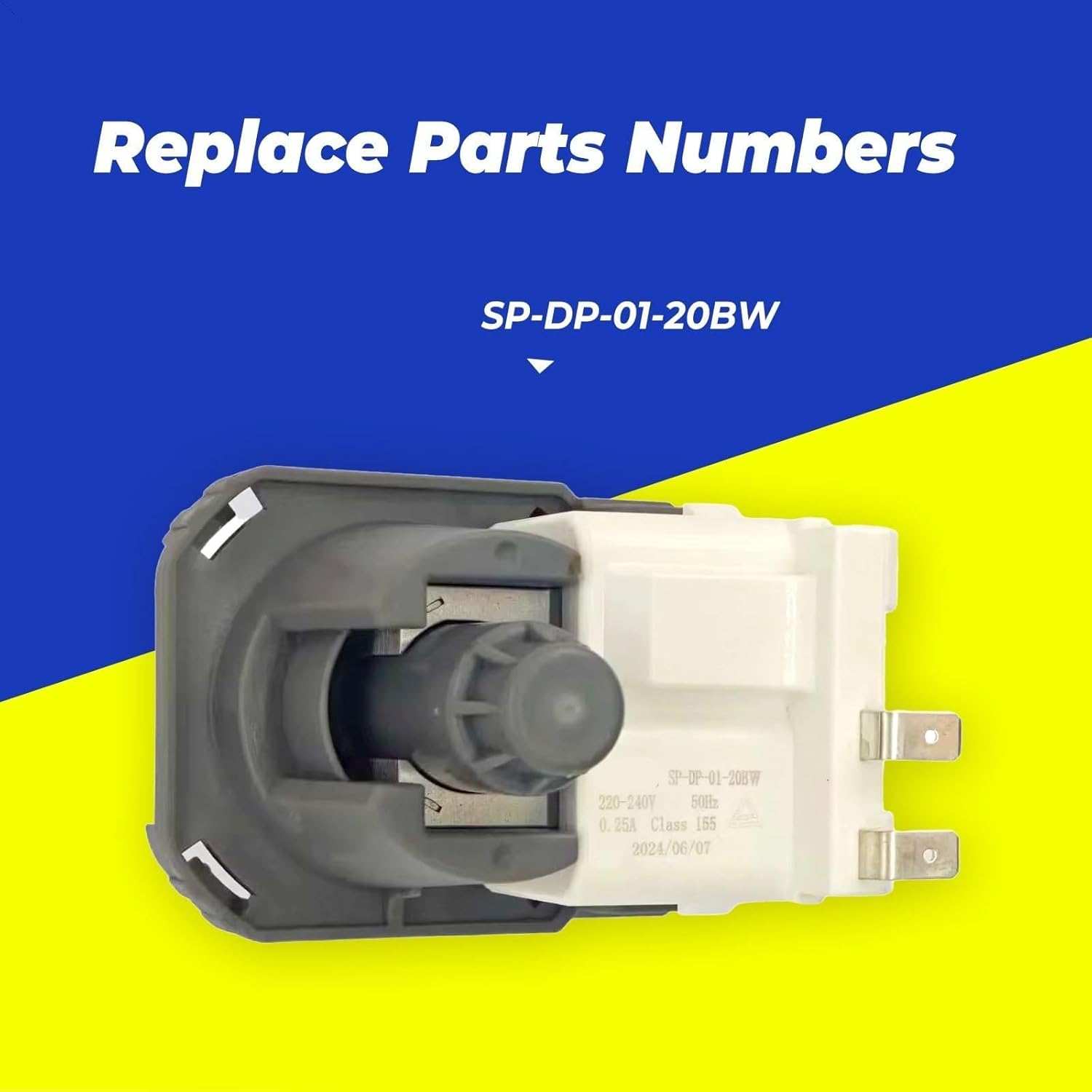 SP-DP-01-20BW 17476000007443 220-240V 50hz0.24A Dishwasher Drain Pump，Compatible For Midea，KDW60311CBI