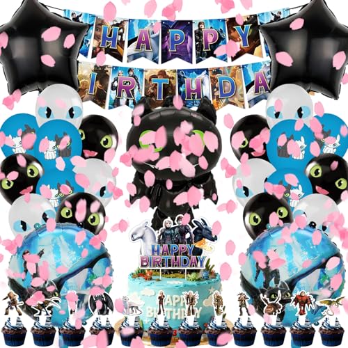 OSOFREE 49 Stück Drachenzähm Lecht Gemaht Geburtstagsdeko Junge Mädchen,...