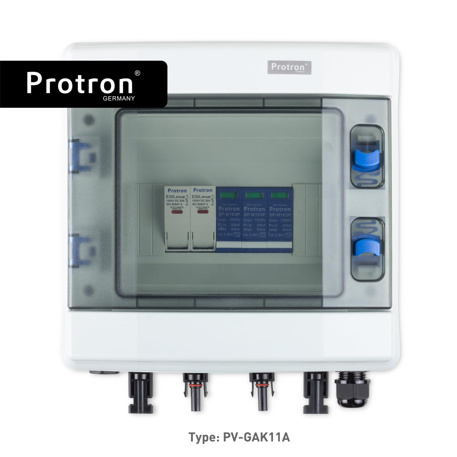 Protron PV GAK Solar Generatoranschlusskasten Photovoltaik DC Anschlusskasten Überspannungsschutz 1000V - T2 (DC-String 1/1 8M 3P 1000V T2, 0% MwSt.)