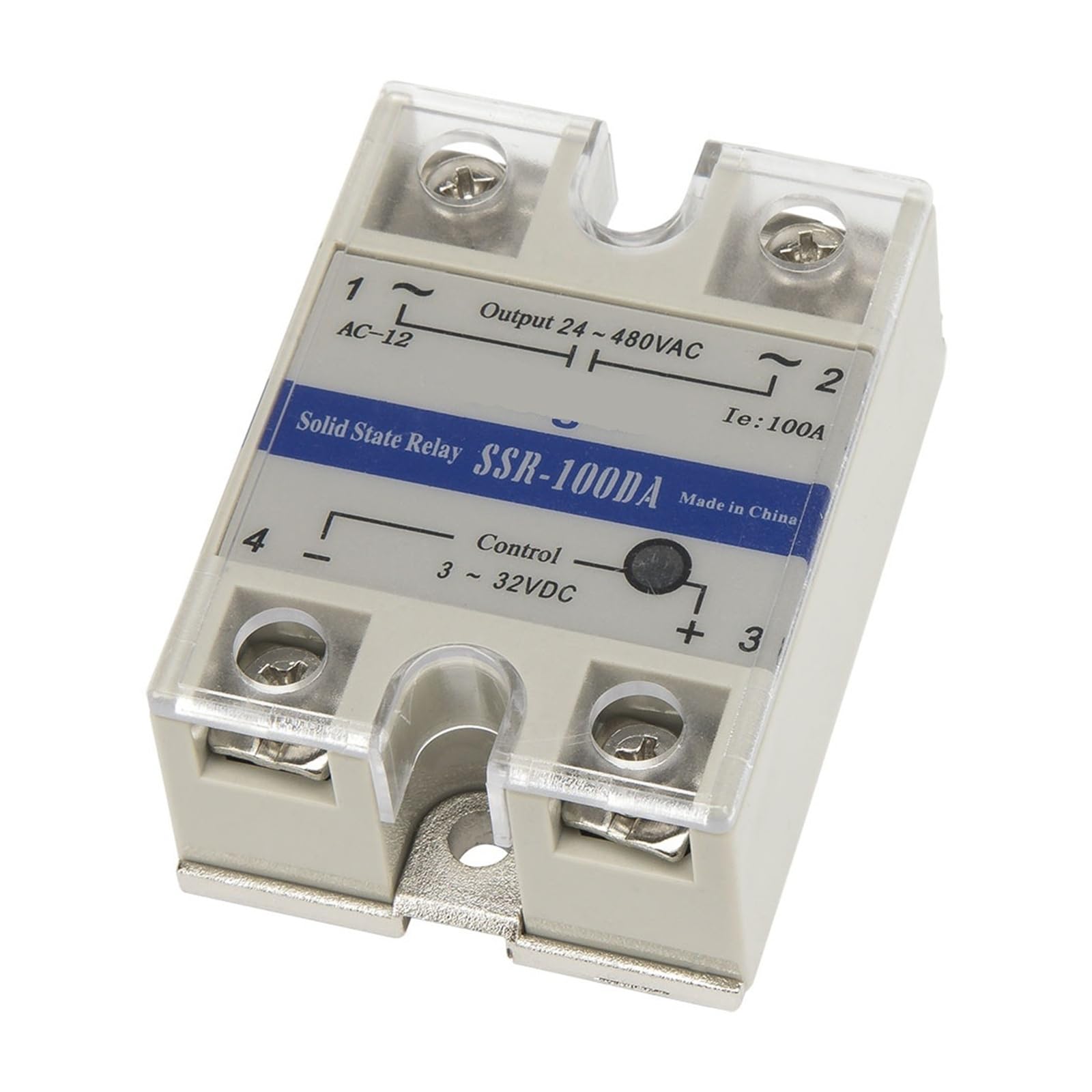 Relé de estado sólido monofásico 100A 480V SSR-100DA interruptor electrónico CC a CA industrial 5