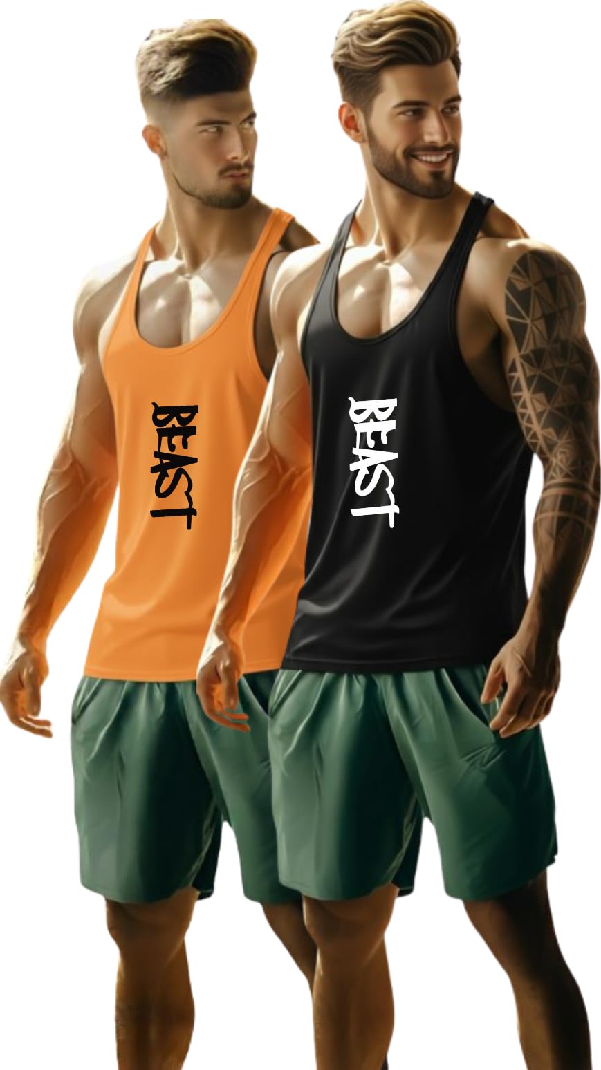 Men's Round Neck Gym Vest | Men Vest Gym | Men Vest Combo | Polyster Printed Vest Pack of 2 | Stylish & Comfortable-picture-31