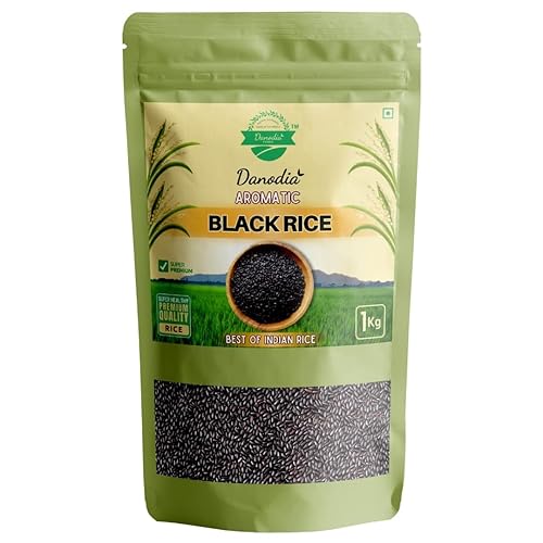 Danodia Foods Arroz negro tradicional orgánico 2.2 lbs 100% natural Sin pesticidas ni fertilizantes artificiales Arroz negro saludable lleno de