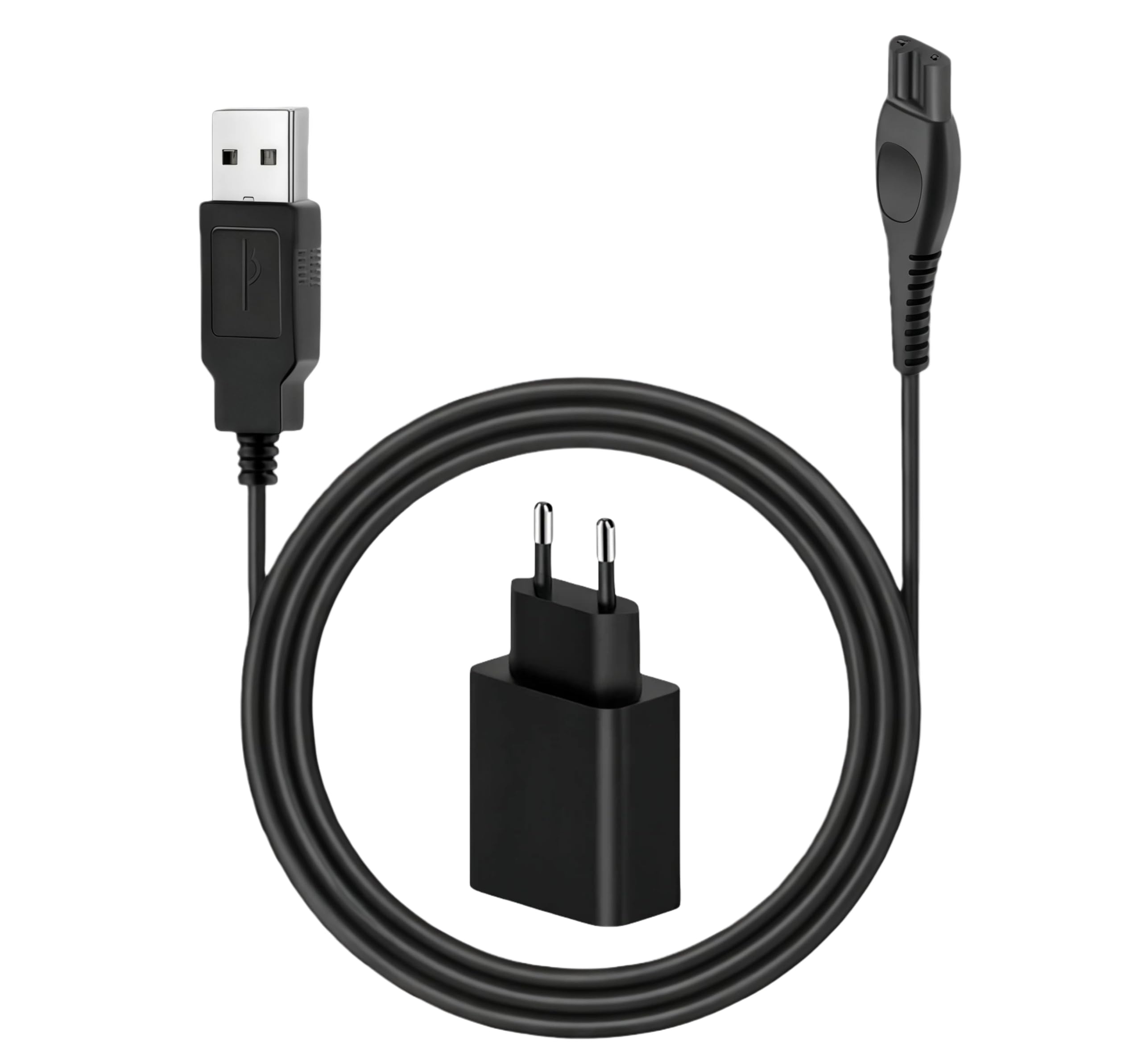 Zastępczy Kabel Ładowania USB 15V HQ8505 z Adapterem | Ładowarka do Golierek Elektrycznych | Kompatybilny z Philips Norelco Serii 3000 5000 7000 | OneBlade QP6520 QP6530 QP6510