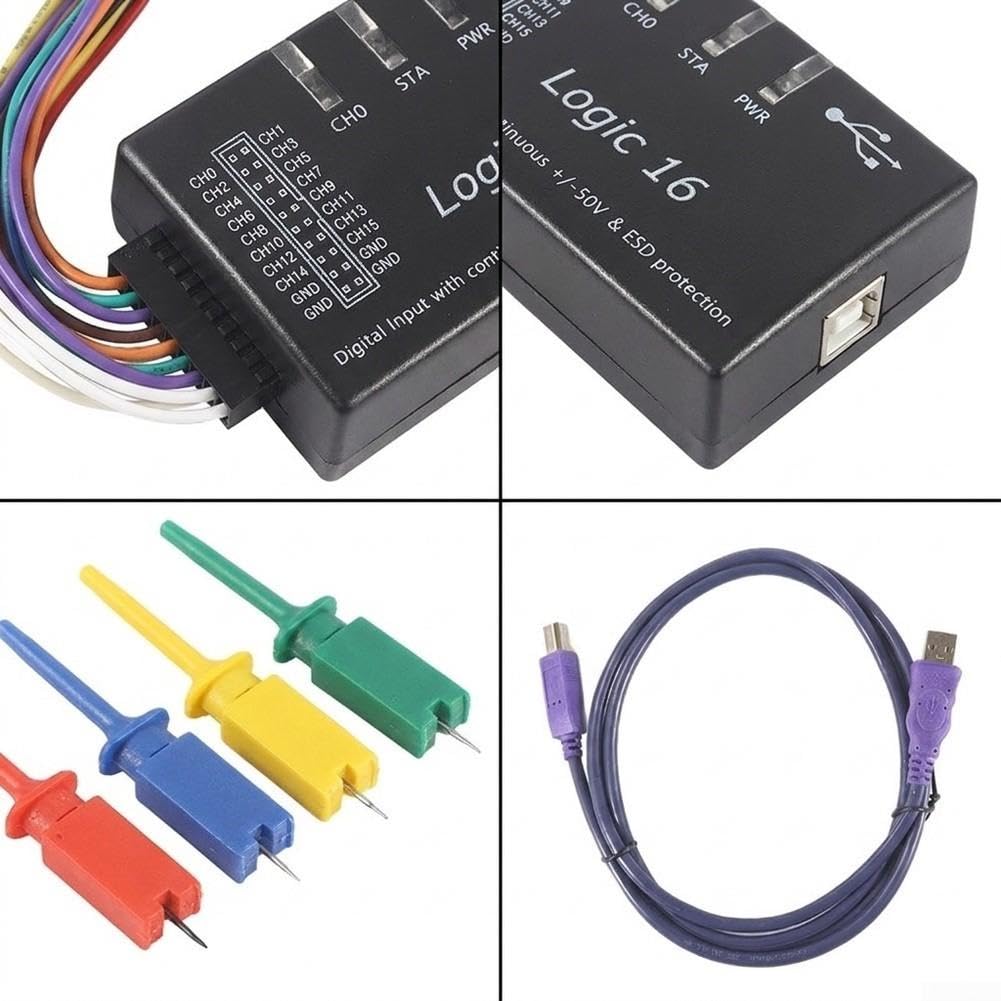Analizador Lógico Digital 16 Ch 100MHz USB 2.0