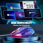 BENGOO Gaming Mouse Ergonomic Wired Computer Mouse with 7 Colors LED Backlight, 4 DPI Settings Up to 3600 DPI Compatible for Chromebook Windows 7/8/10/11 XP/Mac/Linux Gamer/Notebook/MacBook
