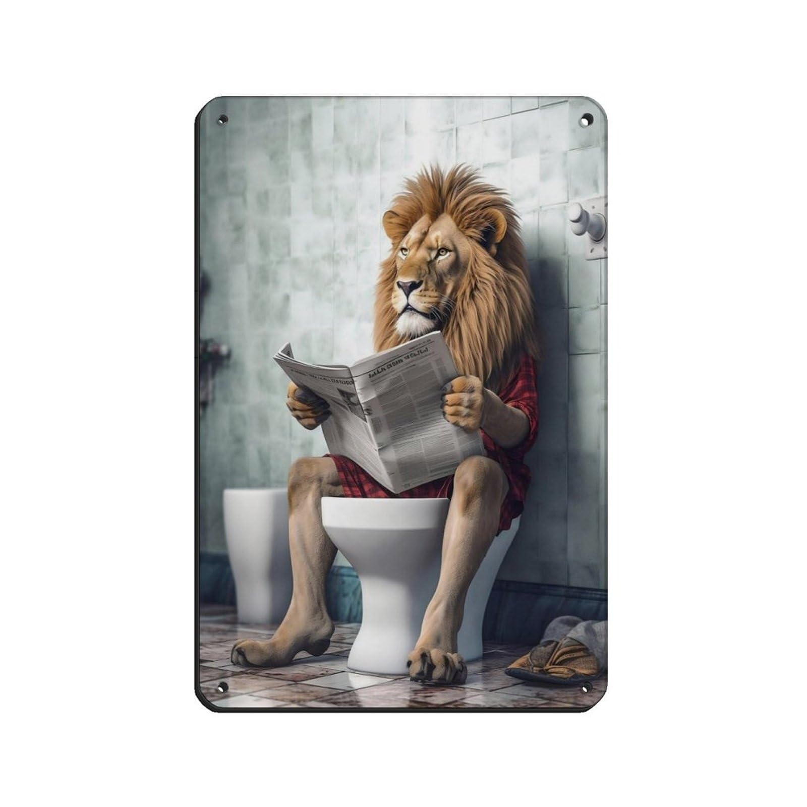 Lxwnze 20L X 30W Cm Whimsy Animal Art Lion Tin Sign Vintage Metal Pub Club Cafe Bar Home Wall Art Decoration Poster Retro 8X12inch(20X30cm)