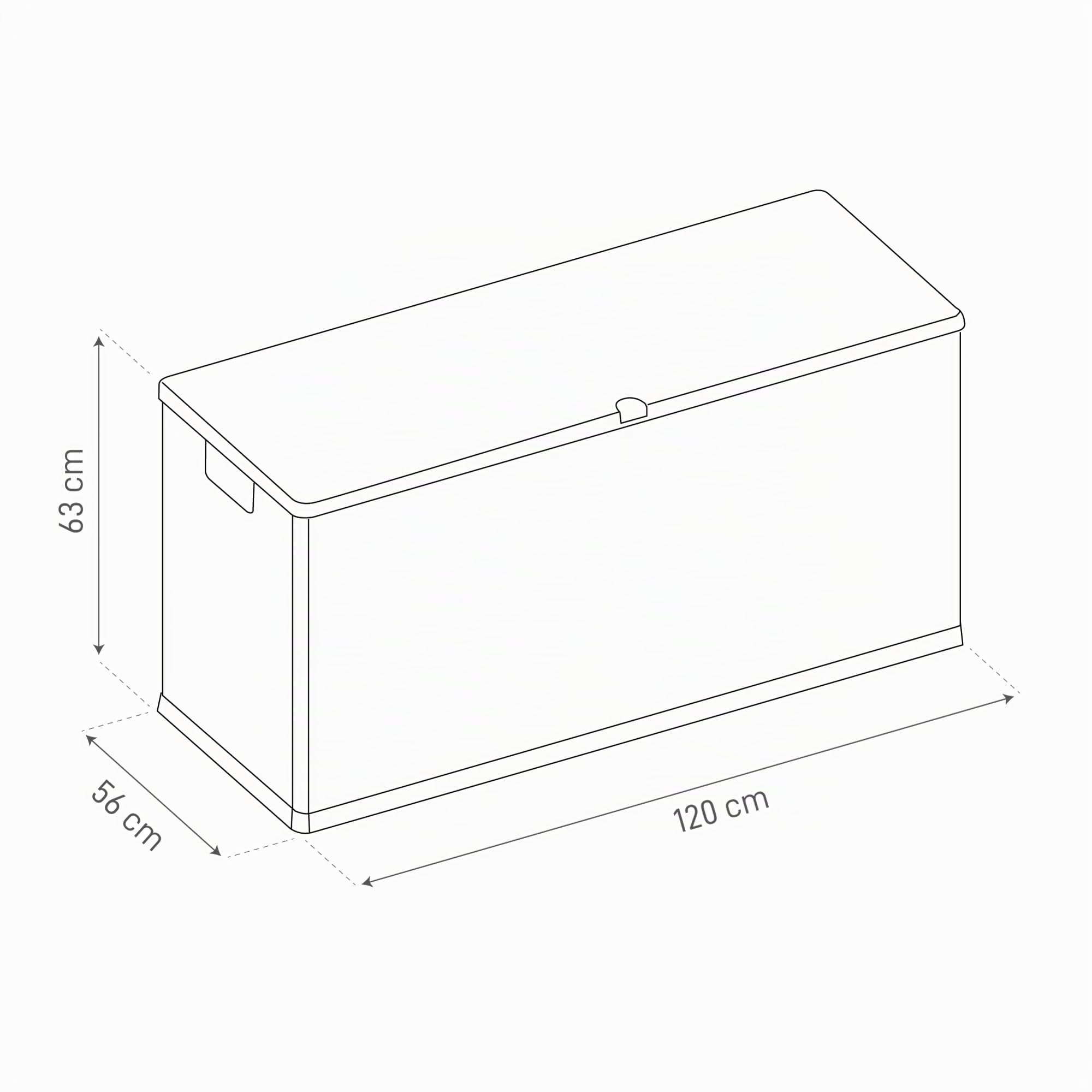 TOOMAX Auflagenbox Kissenbox 420 L Rattan, Anthrazit, 120 x 56 x 63 cm