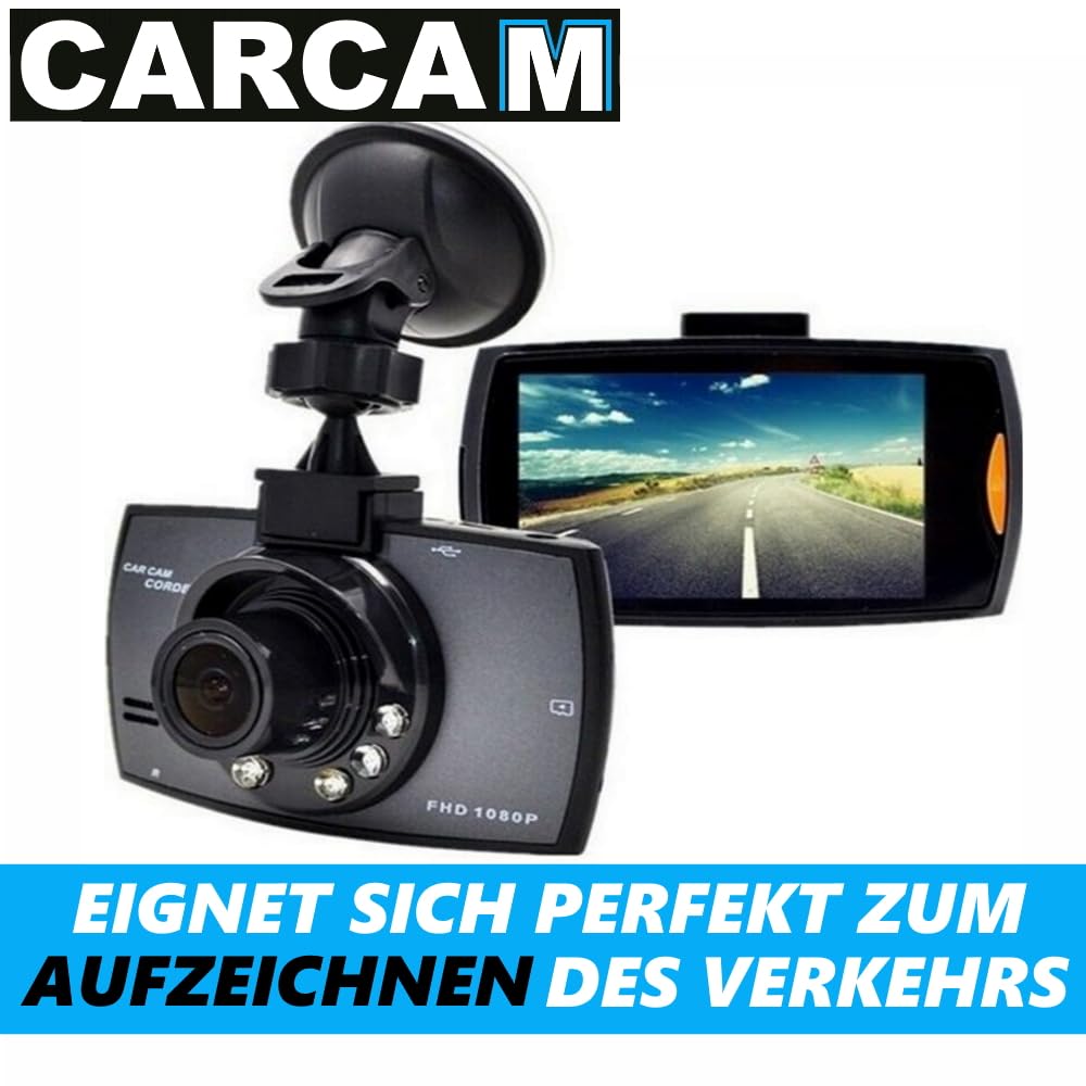 CARCAM DASHCAM Full HD samochód ciężarowy taksówka 1080p kamera samochodowa kamera na deskę rozdzielczą (HD, noktowizor na deskę rozdzielczą, kamera samochodowa, rejestrator wideo, wypadek)