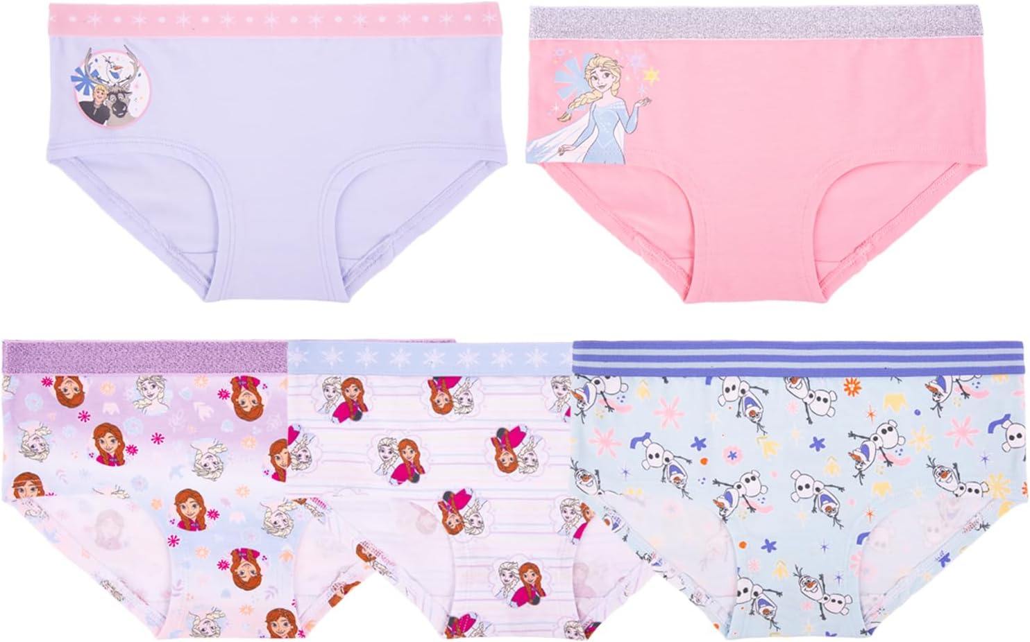 Disney Girls' Frozen Underwear Available in Brief Panties and Girl Shorts, Sizes 2/3t-10