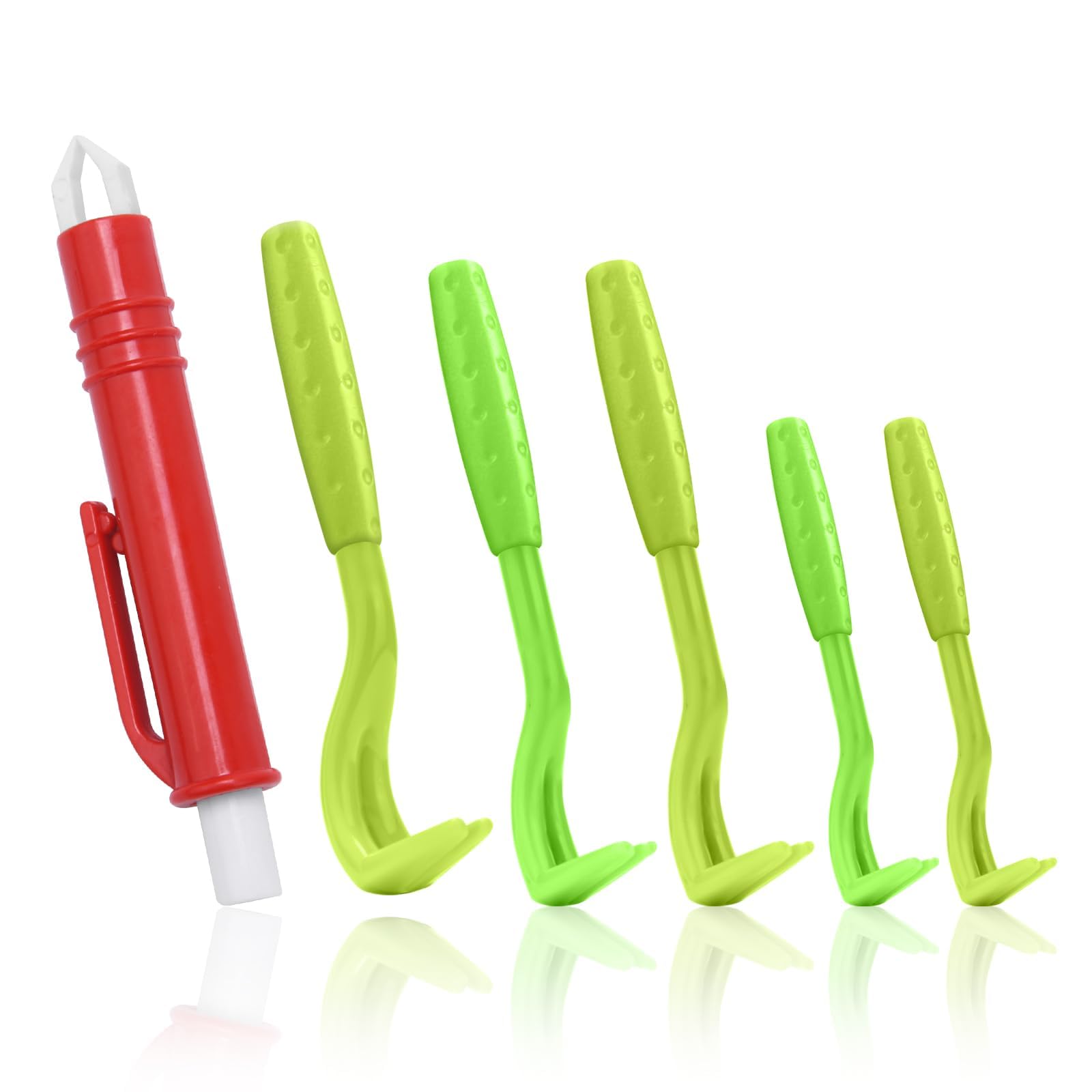 Crochet à Tiques en Plastique, 6PCS Piège à Tiques et Pince Tiques, Vert Accessoires Pince Anti Tiques pour Chien et Chat Supprime Tiques et Puces Facilement, pour Humain et Animaux