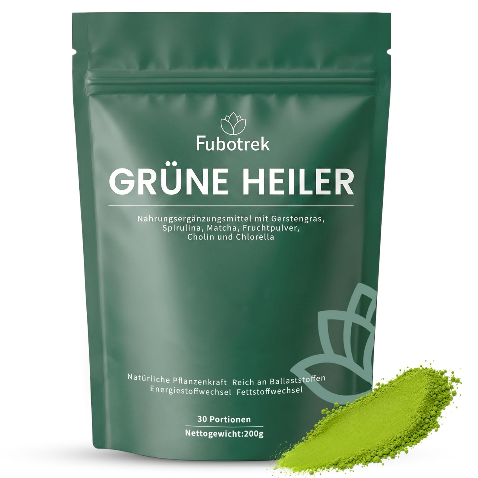 Grüne Entgiftungspulver Helfer,200g Grüner Superfood Pulver Helper Mix mit Matcha, Spirulina, Gerstengras & Heidelbeeren | Ballaststoffreich & Vegan | Greens Pflanzenpulver für Alltag & Ernährun