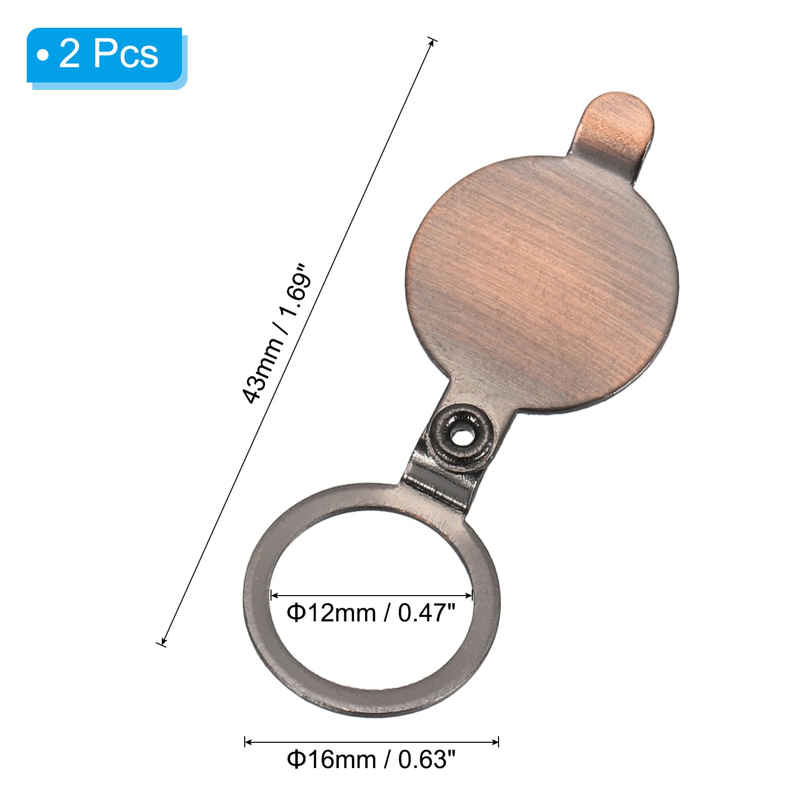 PATIKIL 1/2" Peephole Cover,Door Peephole Protector Privacy Door Viewer Cover for Home Security Apartment Hotel,Red Bronze 2pcs - Image 2