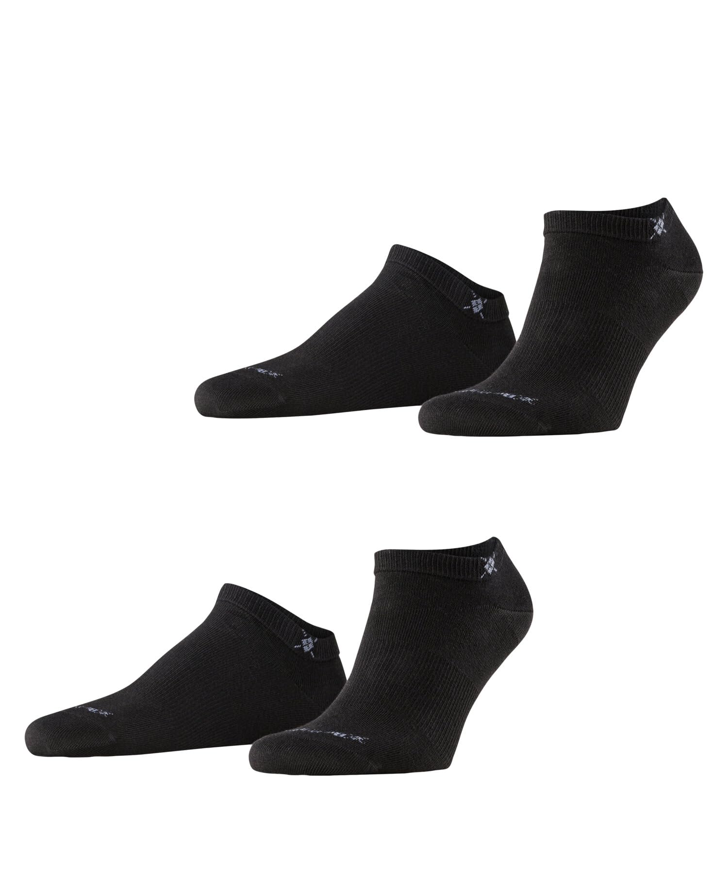 Burlington Men's Everyday Sneaker 2-Pack M SN Cotton Low-Cut Plain 2 Pairs Trainer Socks, Black (Black 3000), 6.5-11