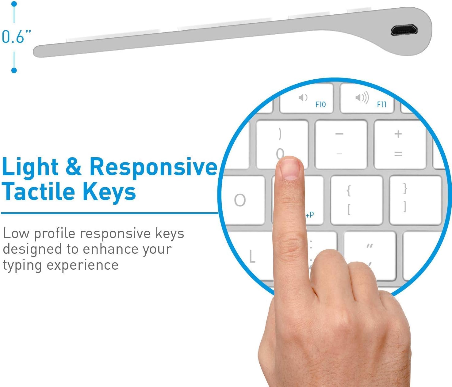 Macally Wireless Bluetooth Rechargeable Mouse and a Ice White Finish Wireless Bluetooth Keyboard, Classic Apple Aesthetic