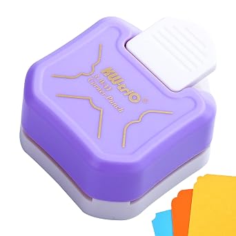 3 Type Pattern Corner Rounder Punch, Hole Punch Corner Cutter Laminate,DIY Crafts,Card Making and Scrapbooking Crafting Handmade Activity #Purple