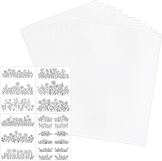 12 Stück selbstklebendes wasserlösliches Stickvlies A4 (29.7x21cm), Stickvlies wasserlöslich selbstklebend als Stickstabilisator für Hand- & Maschinenstickerei, zum Drucken und Zeichnen