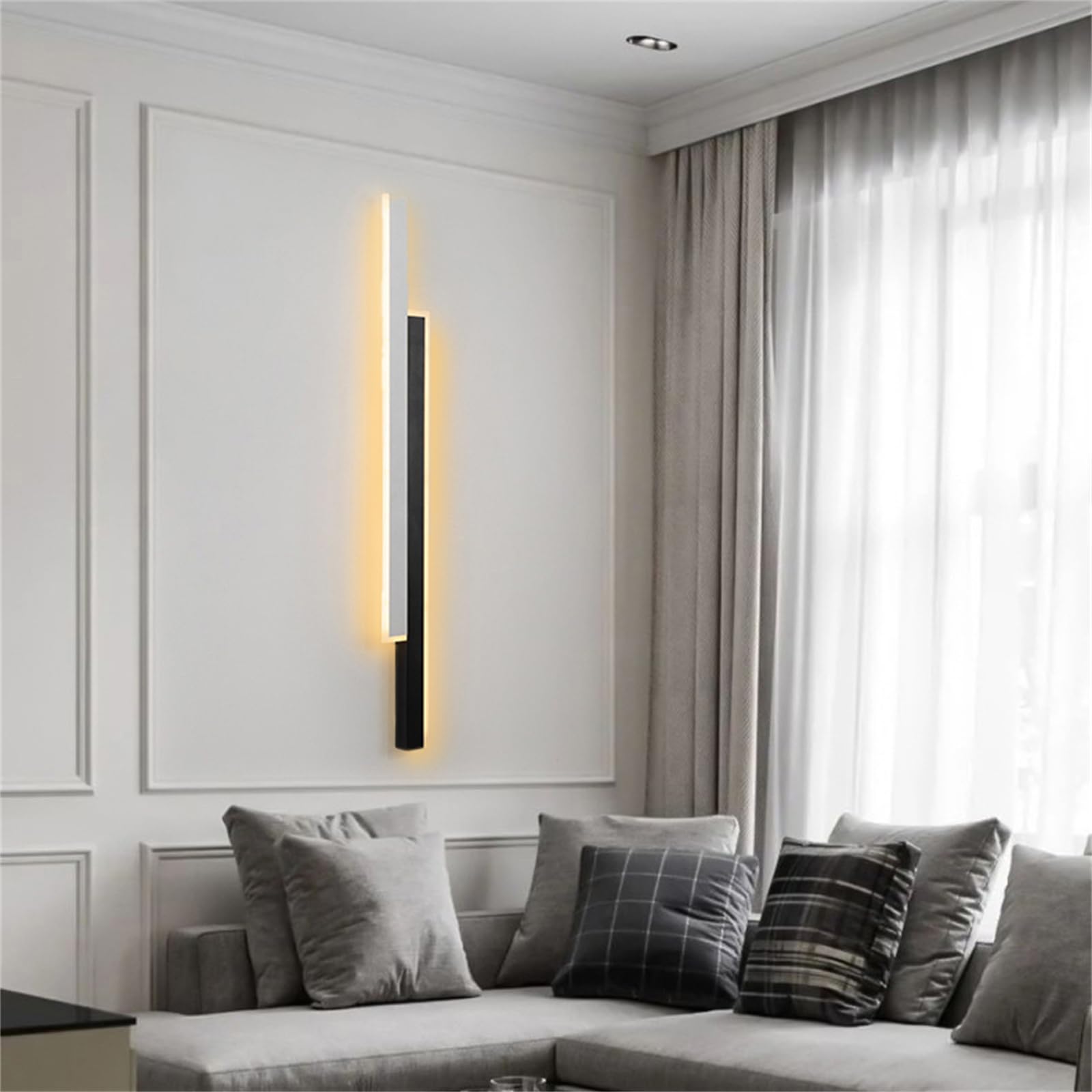 Aplique interior de pared LED largo que elimina esquinas oscuras con luz cálida 8
