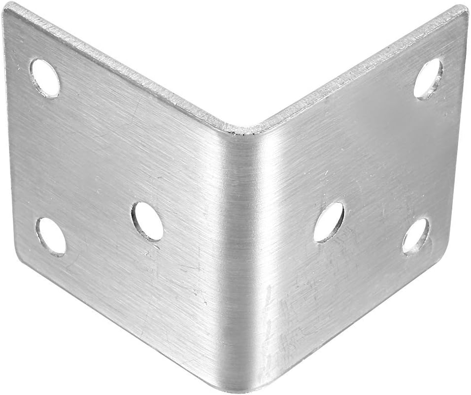 uxcell Stainless Steel Shelves Corner Brace 41mmx41mmx40mm, Joint Round End L Shape Angle Corner Fastener Joints Support Bracket, Pack of 1