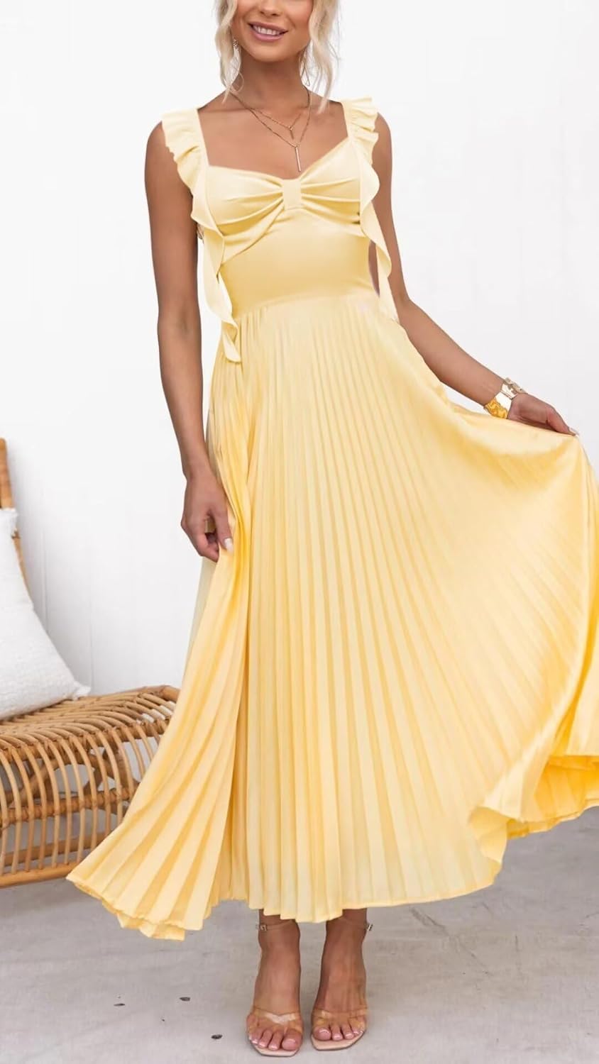 Elegant Satin Bridesmaid Dresses for Women Pleated Formal Dress 2025 Wedding Guest Dress Ruffle Long