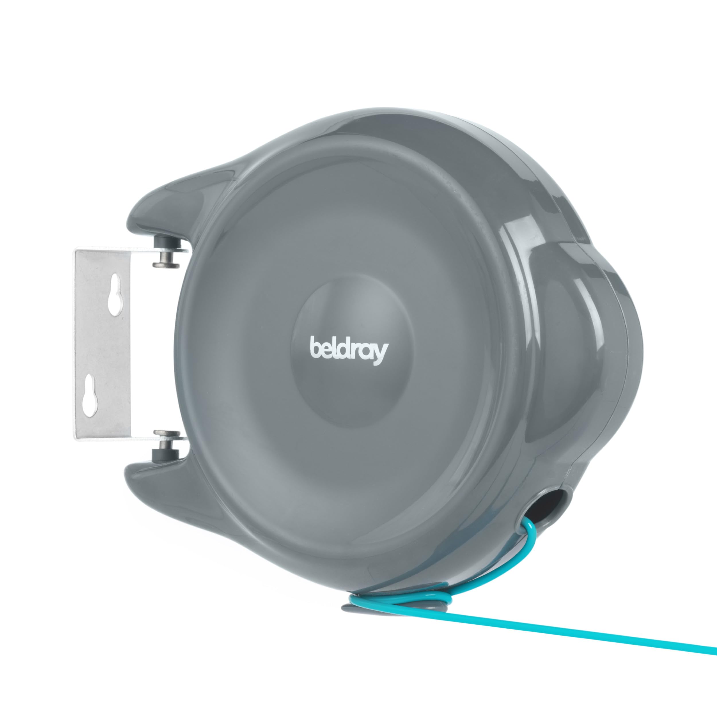 Beldray Retractable Clothesline – 15 Metre Drying Space, Anti-Slack Hook, Pivoting Wall Bracket, Multidirectional Washing Line, Space-Saving, Taut and Secure, LA035815FEU7, Grey