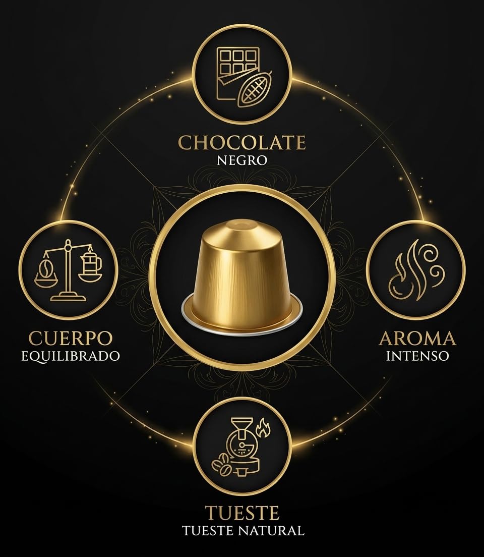 Cápsulas de Café de Especialidad 100% Arábica – Aroma Intenso desde que Abres – Compatible con Nespresso – 100 Cápsulas