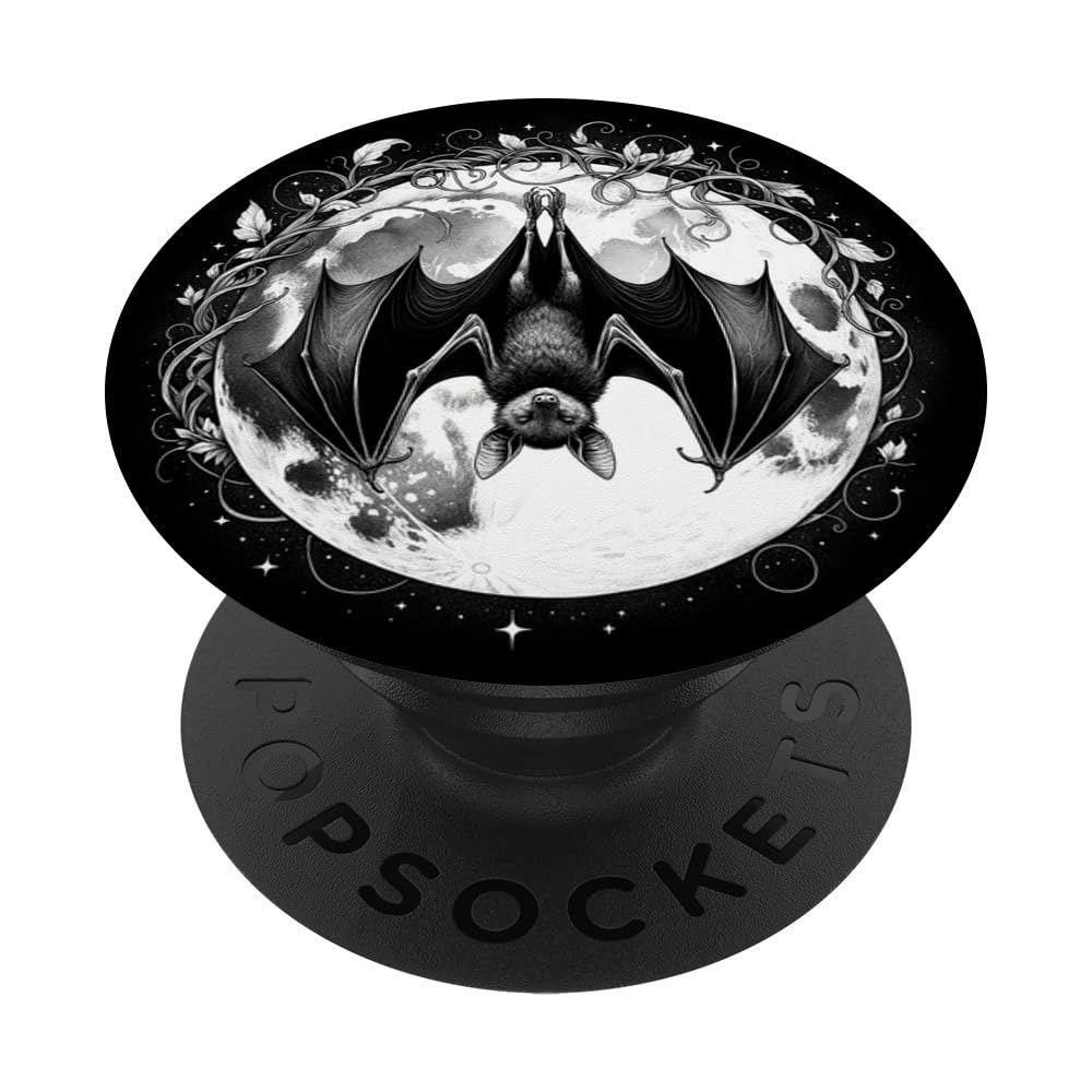 Moon Bat Retro Vampiric Dark Dwellers Goth Lover PopSockets Adhesive PopGrip