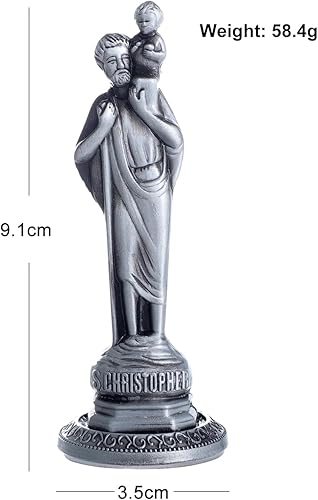 Miniatura 7 de KOMI Estatua de San Cristóbal para automóvil, decoración de tablero de automóvil, regalo de seguridad para conductores nuevos y viejos, figuras