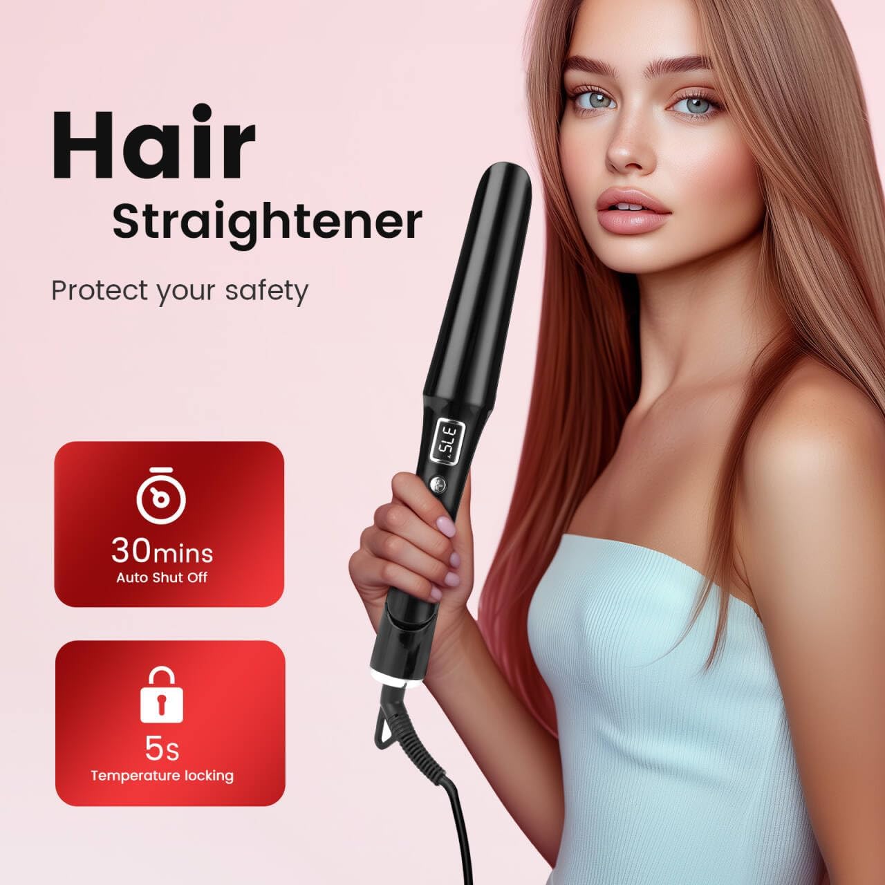 Hair Straightener and Curler 2 in 1 with Titanium Flat Iron & Ceramic Curling Iron, PRITECH Best Flat Iron for Fine Hair, Rapid Heat-Up, Negative Ions, Dual Voltage for Long Short(Black) - Image 8