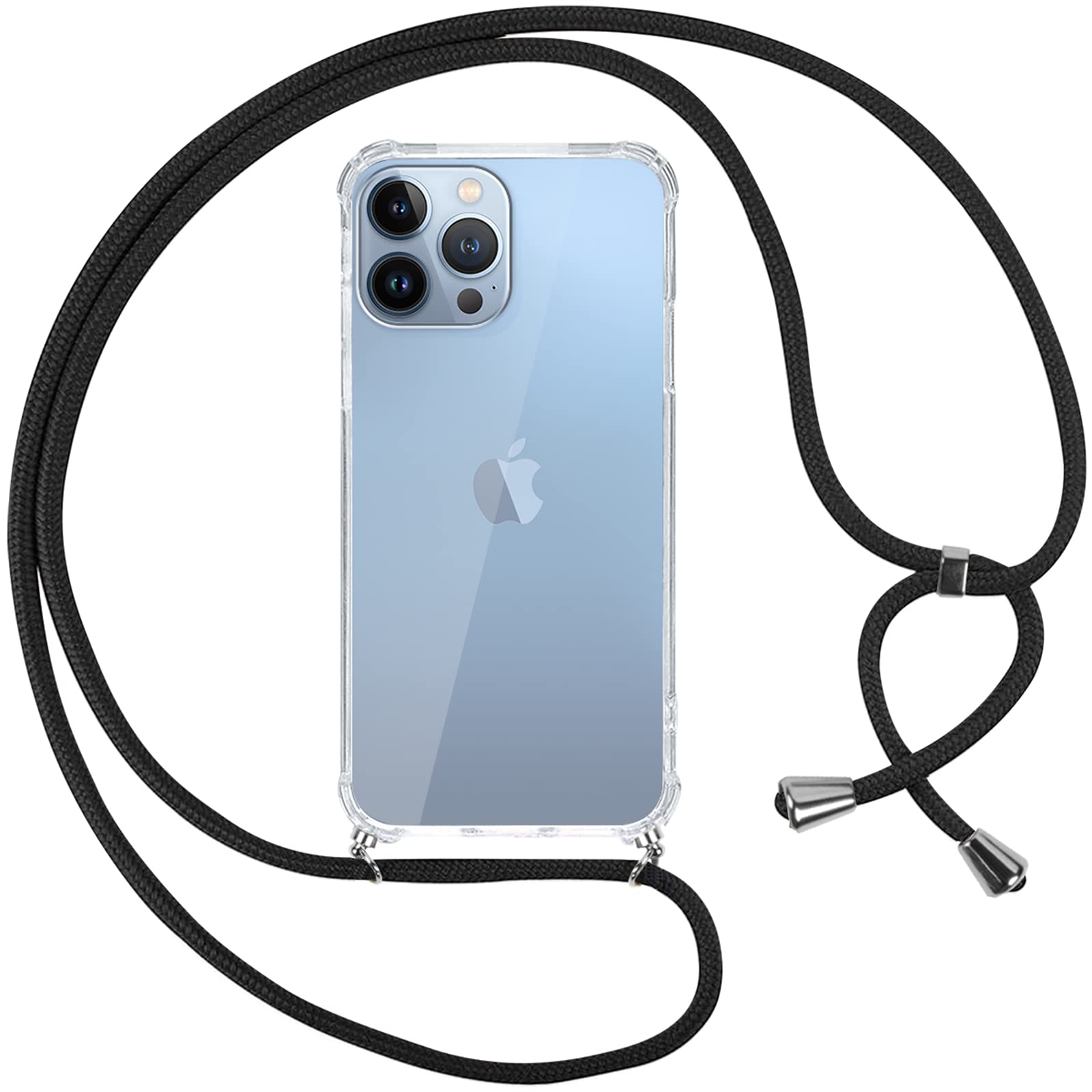 Pnakqil Cover per Iphone 14/Iphone 13 Con Cordino, Trasparente Custodia