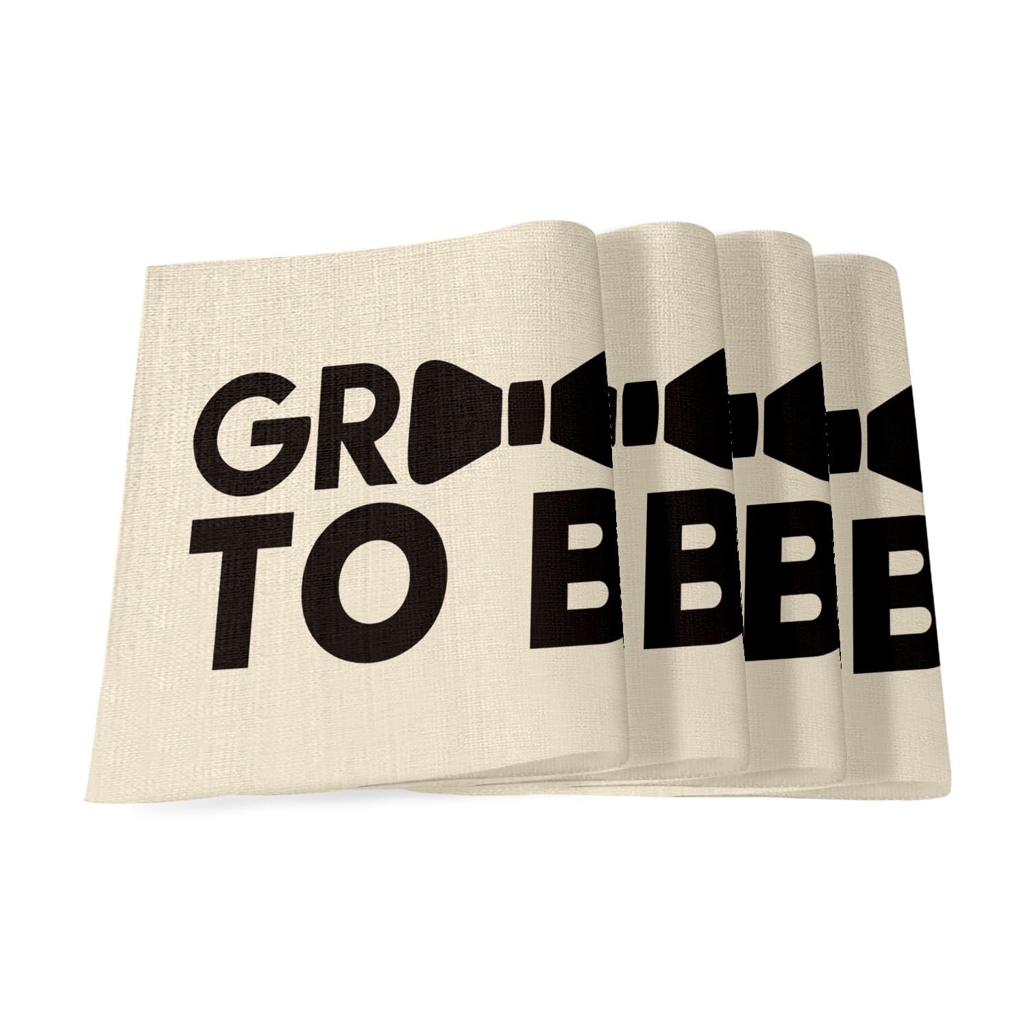 Lot de sets de table Groom to Be en lin pour le brunch de mariage en famille