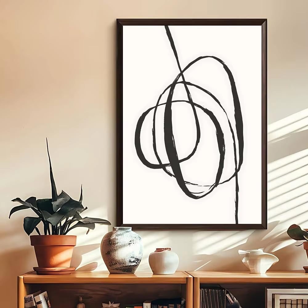 DFZEWKI Abstract Minimal Art Line Club Bar Vintage Posters Wall Art Painting Bedroom Wall Art Prints Ideal(30x40cm(12x16in)/No frame)