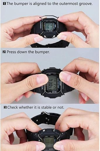 Stainless steel Watch Protective Bumper Compatible with Casio GW-9400/GW9400, Wire Watch Guard Protector for Casio GW9400 (Black)