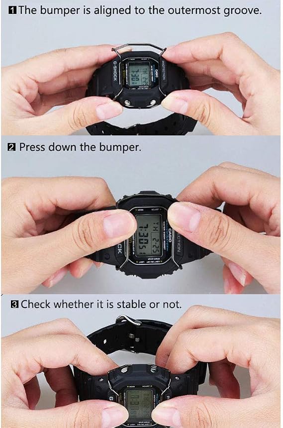 Stainless steel Watch Protective Bumper Compatible with Casio GW-9400/GW9400, Wire Watch Guard Protector for Casio GW9400 (Black)