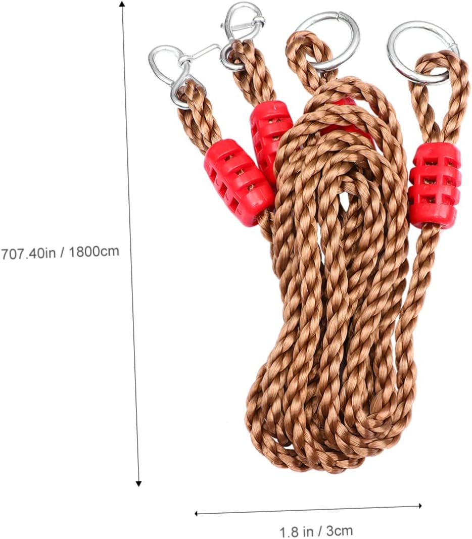Adjustable Swing Strap Set for Outdoor Use 6 Pcs Nylon Hanging Kit 4 Adjustable PP Ropes and 2 Connectors for Tree Swings and Hammock Accessories Random Color