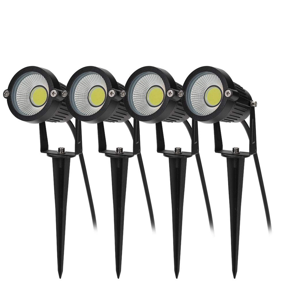 Bloomwin - 4 x reflektor LED COB Outdoor IP65 zimna biel 220 V 5 W avec pikiet