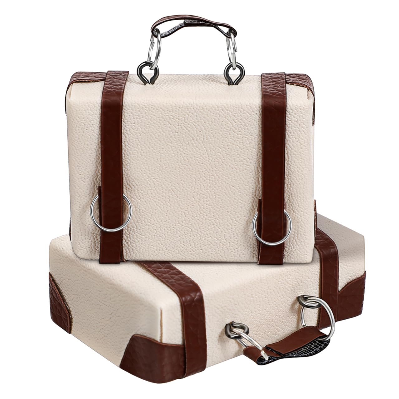 Photo 1 of 1/12 Miniature Trunk Suitcase 2Pcs, Luggage Briefcase Micro Landscape Travel Trunk Photo Props Dollhouse Decoration Accessories