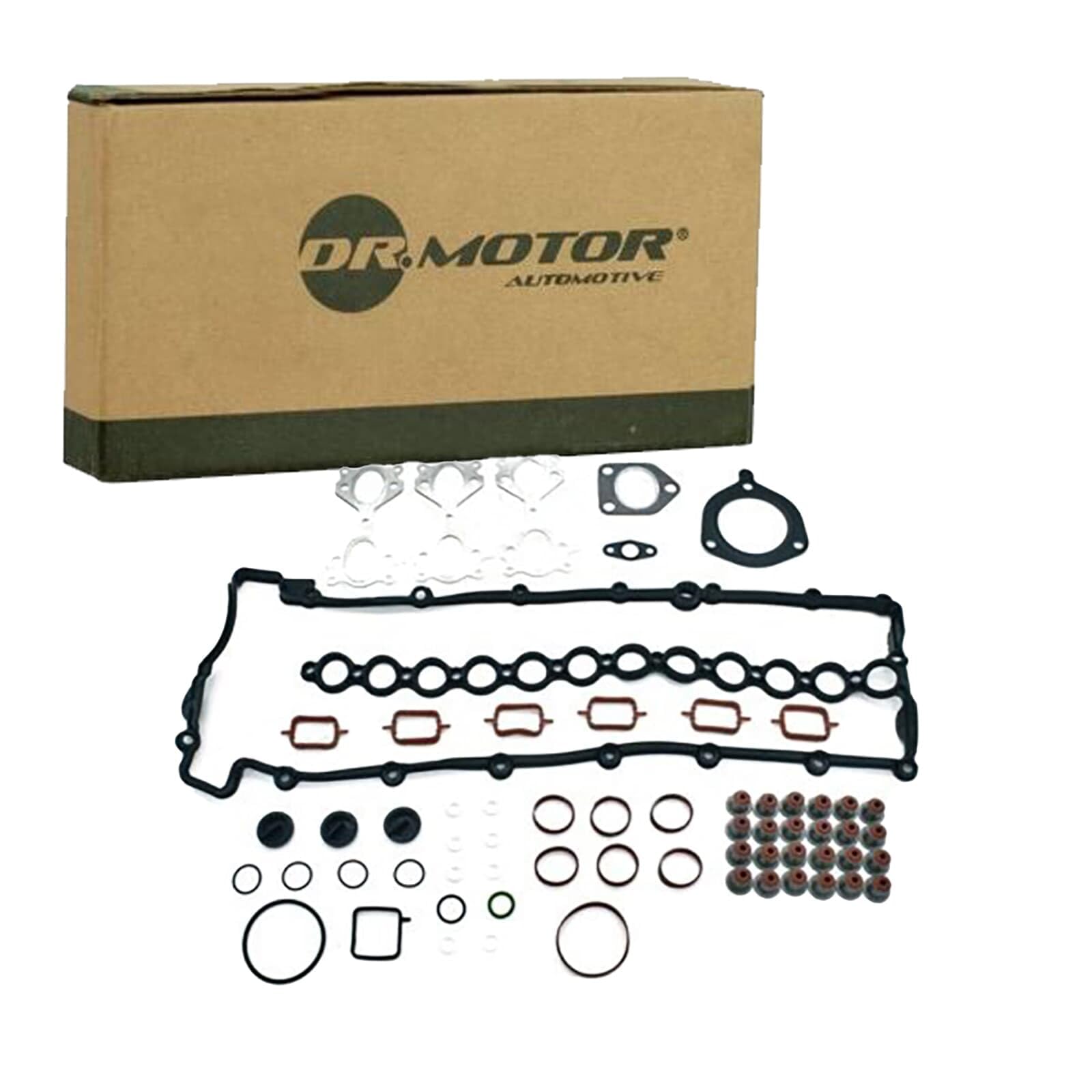 DR.MOTOR AUTOMOTIVE DRM222101 Kit guarnizioni Testata con guarnizione cappa testa del cilindro con guarnizione tenuta stelo valvola senza guarnizione testata | Compatibile con: BMW 3, 3 Cabriolet, 3 Coupe, 3 Touring, 5, 5 Touring, 7, X3, X5