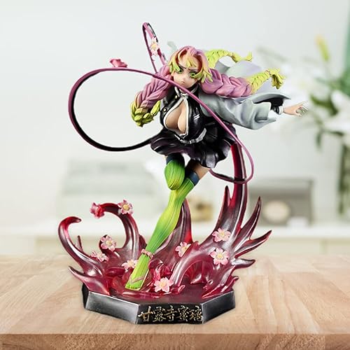 Miniatura 2 de Figura de Demon Slayer de agua dulce Mitsuri Kanroji, estatua de PVC de dibujos animados, adornos de colección de fanáticos del anime, juguete para