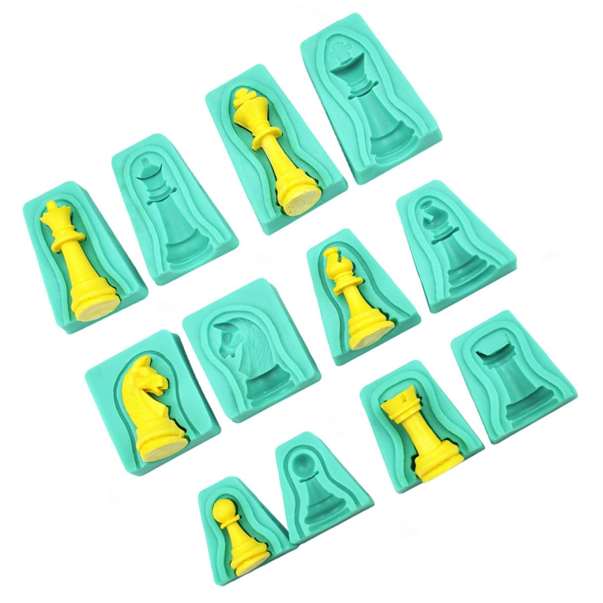Baluue Stampo in Silicone e Design Innovativo per Torte a Forma di Scacchi Materiale Sicuro 12 Pezzi per Decorazioni Creative per Dolci Fai da Te
