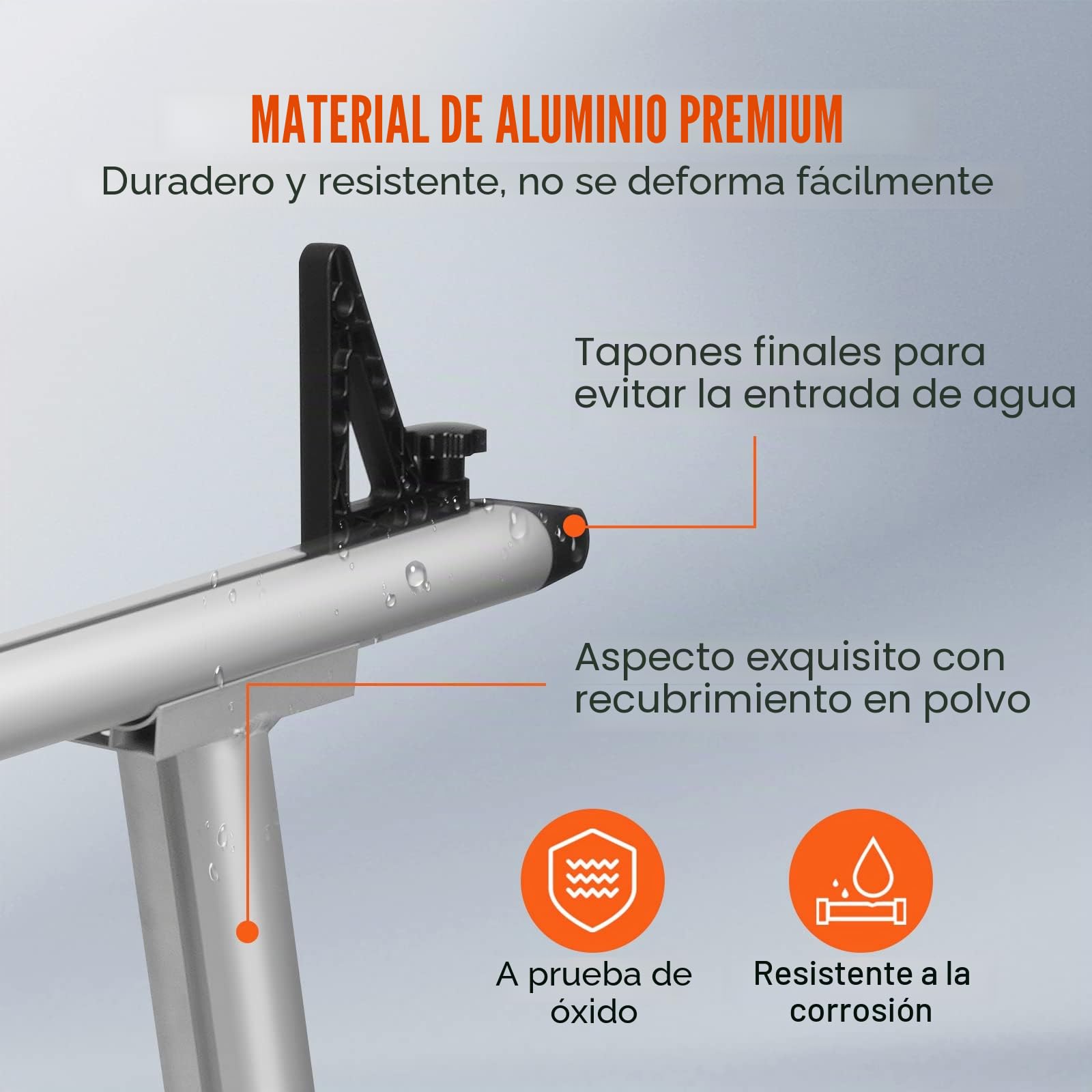 VEVOR Portaequipajes para Coche de Aluminio Barras Universales Carga de 363 kg Portaequipajes para Camiones 1,8 x 0,82 x 0,4 m con 8 Abrazaderas en C sin Perforación para Kayak, Tabla de Surf, Madera