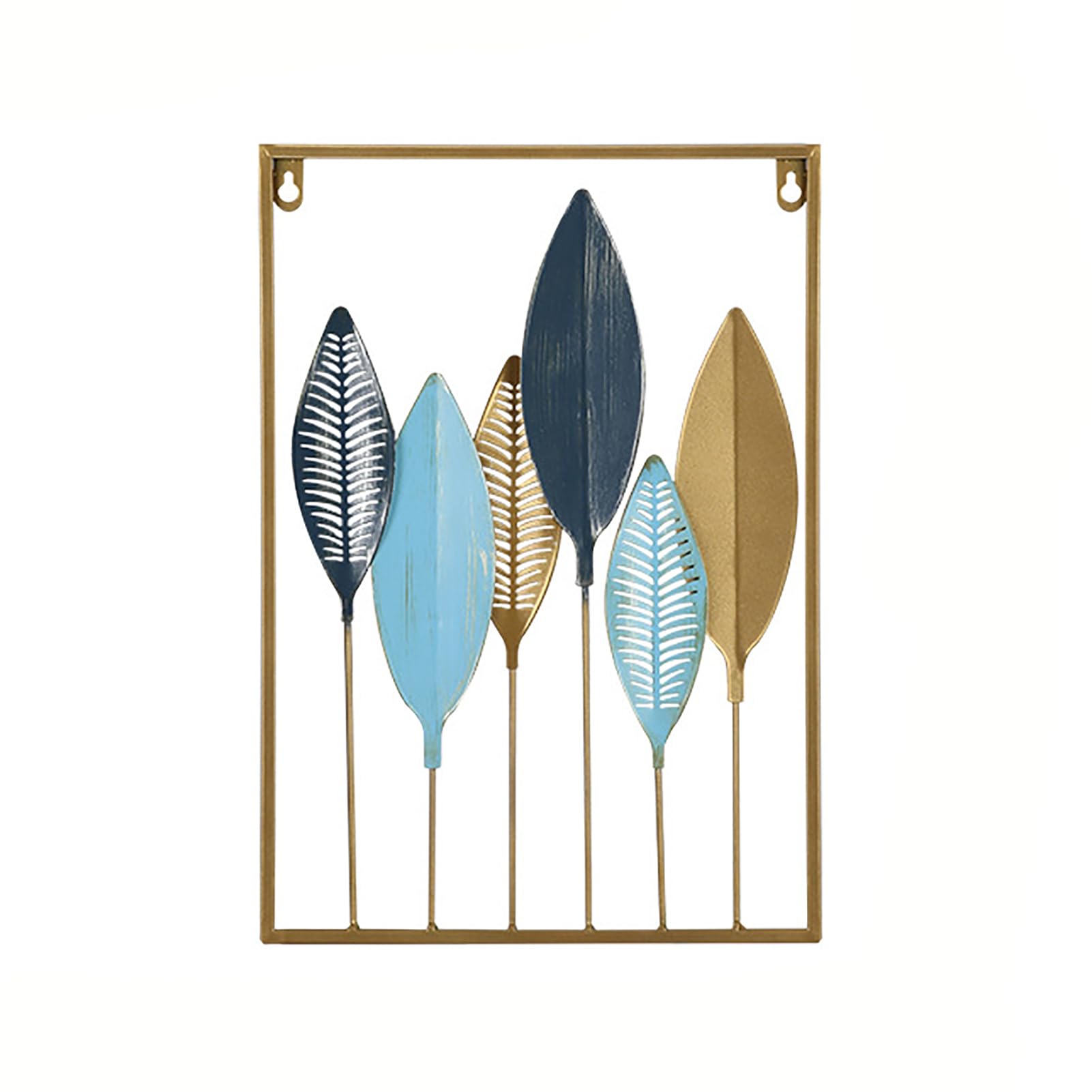 JYHCD Metal Minimalist Abstract Wall Art Decor Colorful Modern Metal Leaf Wall Art, Metal Tree Leaf Wall Hanging Decor Wall Sculpture Decor for Kitchen Bathroom Living Room,11.8"X17",C