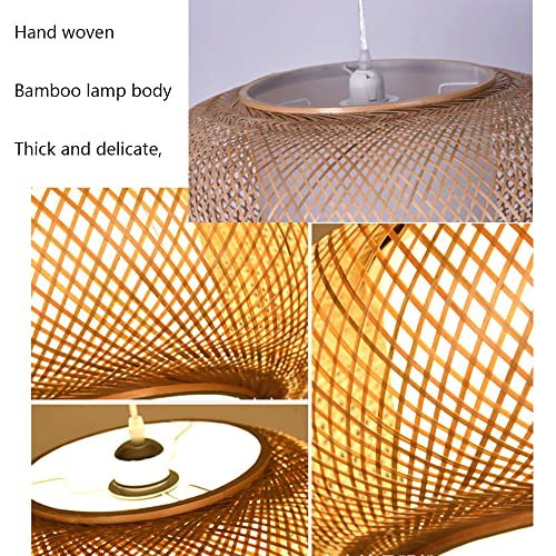 Lámpara de techo decorativa retro de bambú con forma de cesta 8