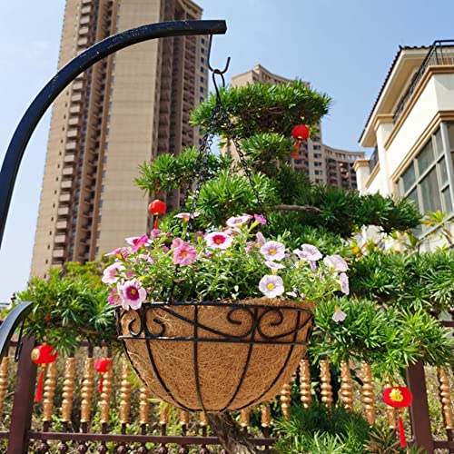 Panier de plantes d'intérieur et d'extérieur en métal avec doublure